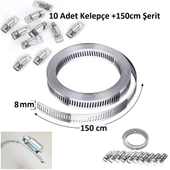 Yate10 Şerit Kelepçe (8mmx150cm Şerit 10 Adet Kelepçe) - 4