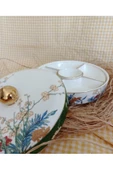 Blossoms 7 Parça Porselen Kahvaltı Seti, Çerezlik ve Sunumluk 20 Cm - 4
