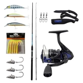 YekOutdoor Okuma Levrek-Çipura Spin Olta Seti Okuma G-Power Spin 9' 270cm 7-35 gr 2 Parça Spin Kamışı&Okuma Fin Chaser X FNX-40BL Blue 1BB Olta Makinesi - 1