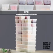 Porsima 2015 32'li Buzluk Buzdolabı Düzenleyici Derin Dondurucuya Uygun Bakliyat Saklama Kabı Seti -Beyaz - 1