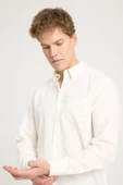 Uzun Kollu Gömlek Worn White Worn White XXL - 5