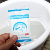 10 Adet Tek Kullanımlık Klozet Kapağı Hijyen Poşeti Seyahat Tipi Klozet Kılıfı Klozet Kapağı Koruyucu - 1