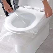 10 Adet Tek Kullanımlık Klozet Kapağı Hijyen Poşeti Seyahat Tipi Klozet Kılıfı Klozet Kapağı Koruyucu - 2