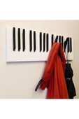 Galery Wood Dekoratif Ahşap 15tuşlu Piyano Elbise Askılık Enstrümantal Çok Amaçlı Duvar Çanta Piano Askı 15x55cm - 1