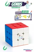 Galery Wood Genius 3x3 Profesyonel Manyetik Mıknatıslı Rubik Küp Akıl Küpü Zeka Küpü Speedcube Canlı Renkler thumbnail 1