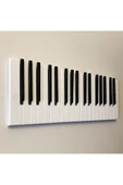Galery Wood Dekoratif Ahşap 15tuşlu Piyano Elbise Askılık Enstrümantal Çok Amaçlı Duvar Çanta Piano Askı 15x55cm - 2