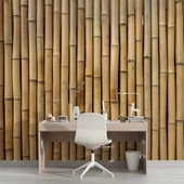 3 Boyutlu Bambu Temalı Duvar Kağıdı - 4