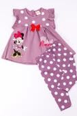 KIZ ÇOCUK TAKIM KAPRİ TAYTLI MİNNİE MOUSE BASKILI PUANTİYELİ B6 - 3