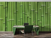 3 Boyutlu Yeşil Bambu Temalı Duvar Kağıdı thumbnail 4
