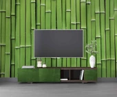 3 Boyutlu Yeşil Bambu Temalı Duvar Kağıdı thumbnail 3