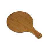 38-26 cm Yuvarlak Bazlama Servis Tepsisi Ahşap Pizza Sunum Servis  Tepsisi Kulplu Tost Sunum Tepsisi - 2
