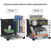 Aparatlı 3 Katlı Çelik Duvar Rafı - Dayanıklı ve Ayarlanabilir Tel Tasarım - 2