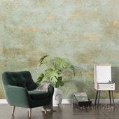 Eskitme Yeşil Duvar Temalı Duvar Kağıdı thumbnail 6