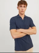 JJESUMMER LINEN POLO SS LN Navy Navy M - 3