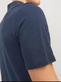 JJESUMMER LINEN POLO SS LN Navy Navy M - 4