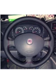 ucuzdukkan28 Fiat Penny Soft Düz Deri Dikme Direksiyon Kılıfı İpli ve İğneli Kırmızı - 2