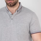 Cepli Petek Desen Likralı Erkek Polo Yaka T-Shirt - 11