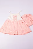 KIZ BEBEK ELBİSE KALP BASKILI FİYONKLU B12 - 5