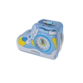 Kumbara Saatli Ayakkabı Desenli Kilitli Kumbara Mavi - 1