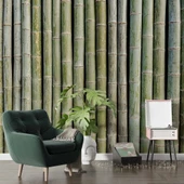3 Boyutlu Bambu Duvar Temalı Duvar Kağıdı thumbnail 6