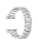 Apple Watch 1 2 3 4 5 6 Se 38/40 mm Uyumlu Paslanmaz Çelik Taşlı Kordon Kayış - 3