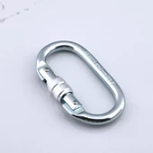 5 Adet Oval Karabina Kilitli 10 mm Kanca Paslanmaz Çelik Kilit Tırmanma Kamp Ekipman Tırmanış Askı - 4