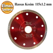 Elmas Testere Beton Tuğla Ahşap Granit Mermer Asfalt Plastik Sulu Kuru Kesme Kesici Disk  115 mm - 1