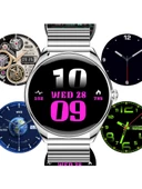 Logia Ultra Thin Akıllı Saat Yuvarlak Çelik Kasa Metal Kordon Gümüş - 2