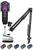 Midex REGARD RGB Set USB Ekholu Oyuncu ve Yayıncı Mikrofonu (Kayıt Gaming Tiktok Twitch Canlı yayın Discord Youtube) - 1