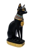 Mısır Kedisi Bastet Heykeli Reçine Büyük 24 cm thumbnail 7