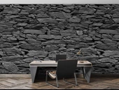 3 Boyutlu Siyah Kesme Taş Temalı Duvar Kağıdı thumbnail 4