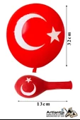 Atatüklü ve Bayraklı Balon 20 Adet Ata Balon Süsleme 29 Ekim 23 Nisan Kırmızı Beyaz Balon Bayrak Balon Bayram - 2