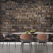 3 Boyutlu Koyu Kahverengi Tuğla Duvar Temalı Duvar Kağıdı thumbnail 5