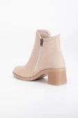 Kadın Topuklu Bot Nude Yüzüdüz Oval Burun Yan Parçalı thumbnail 5