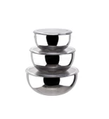 3 Adet Şeffaf Sızdırmaz Kapaklı Paslanmaz Çelik Saklama Kabı Seti - 3