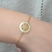 925 Ayar Gümüş Gold Kar Tanesi Bileklik - 3