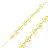 925 Ayar Gümüş Gold Sarı Papatya Bileklik - 1