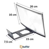 Curved Model Katlanabilir 3d Ekran Büyütücü Amplifikatör Projektör Standı Tüm Akıllı Telefon - 5
