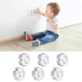Bebek Çocuk Priz Koruma Kapağı (6 Adet) Çocuk Güvenliği, Priz Muhafazası, Priz Kapatıcı - 2