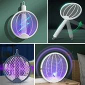 Asılabilen Ve Masaüstü Olabilen 2w Sinek kovucu Mor Işıklı Raket - 3