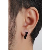 Paslanmaz Çelik 316L Siyah 16MM Üçgen Unisex Çift Küpe - 2