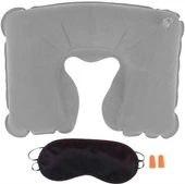 Üçlü Seyahat Seti Şişme Yastık Göz Bandı Kulak Tıkacı - 4