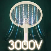 Tenis Raketi Tipi Masaüstü Olabilen Gece Lambalı Sinek Kovucu,öldürücü Raket - 2