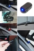 Araç İçin Caydırıcı Solar Enerji İle Şarj Olan  Güçlü Yapışkanlı Işıklı Plastik Mini Sahte Alarm - 5