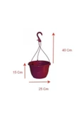 TROPİKAL Saksı Askılı 25x15 Cm Renk : Böğürtlen - 1