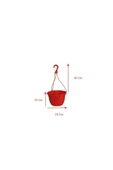 TROPİKAL Saksı Askılı 25x15 Cm Kırmızı - 1