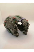 Sega Pet Akvaryum Kırık Fıçı Dekoru Harabe Eski Fıçı Süsü Yapay Akvaryum Aksesuarı 9×15 cm - 1