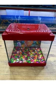 ErtargınShop Kırmızı Renkli Kare Mini Akvaryum 20x20x15 - 3