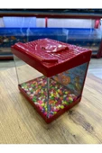 ErtargınShop Kırmızı Renkli Kare Mini Akvaryum 20x20x15 - 2