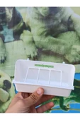 canlipetshop Tüm Kuşlara Uygun Beyaz Plastik Kırılmaz Izgaralı Yemlik 5 Adet - 1
